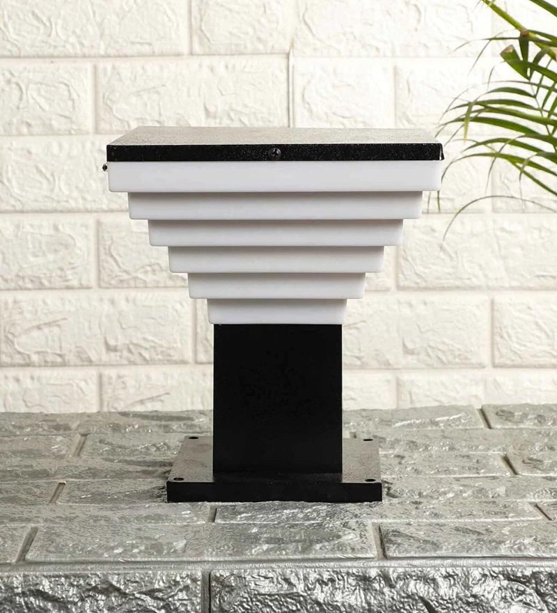 SAH Metal and Polycarbonate Gate Light Waterproof Pillar Lamp Outdoor Decor Garden Lighting Pole Mount Exterior Fixture for Home Entrance Patio Compound Boundary (Bulb Not Included) - Image 2