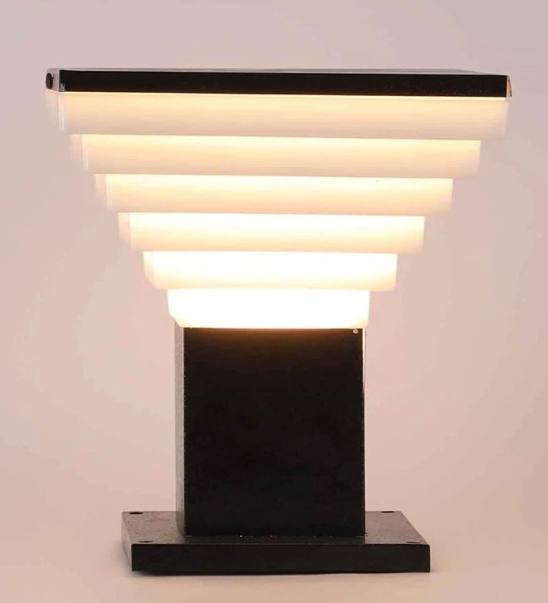 SAH Metal and Polycarbonate Gate Light Waterproof Pillar Lamp Outdoor Decor Garden Lighting Pole Mount Exterior Fixture for Home Entrance Patio Compound Boundary (Bulb Not Included) - Image 3