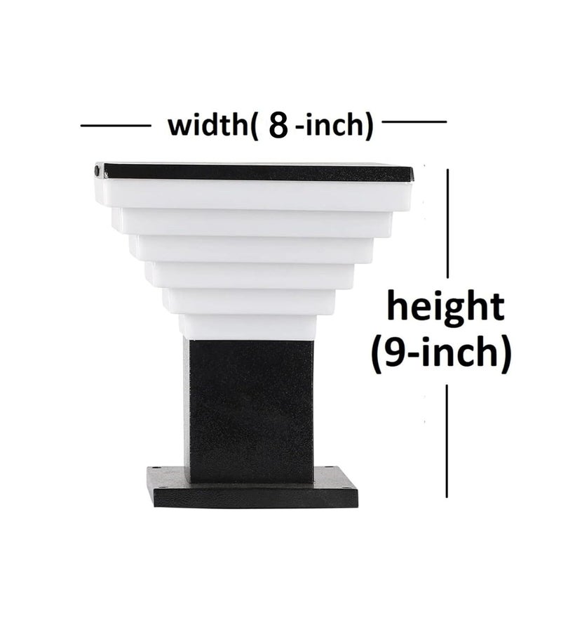 SAH Metal and Polycarbonate Gate Light Waterproof Pillar Lamp Outdoor Decor Garden Lighting Pole Mount Exterior Fixture for Home Entrance Patio Compound Boundary (Bulb Not Included) - Image 5