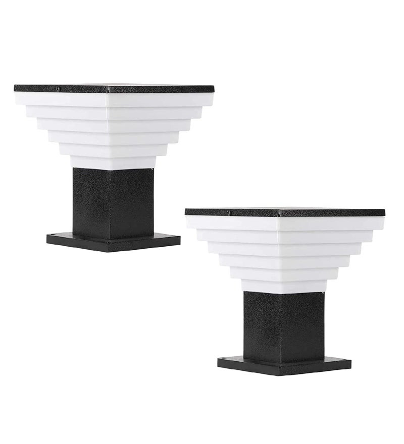 SAH Metal and Polycarbonate Gate Light Waterproof Pillar Lamp Outdoor Decor Garden Lighting Pole Mount Exterior Fixture for Home Entrance Patio Compound Boundary (Bulb Not Included) - Image 4