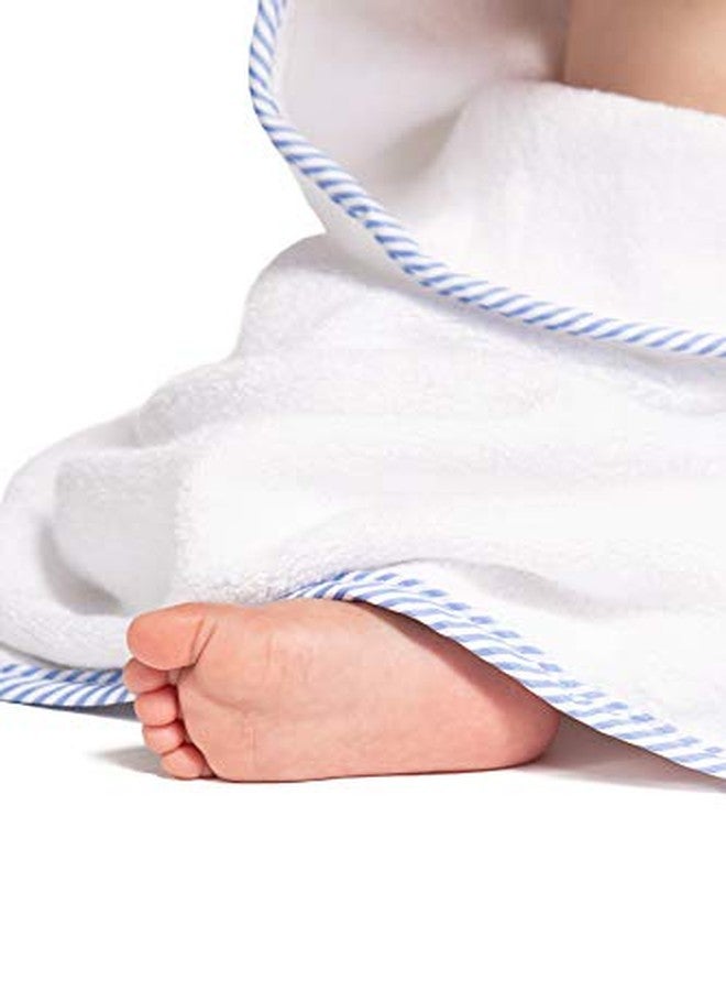 Fishers Finery Bamboo Viscose Baby Hooded Bath Towel & Washcloth Set - Unique Mitten Design (Blue) - Image 4