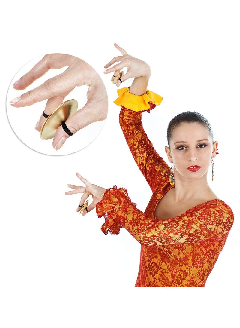 GNAFOTU 6 Pieces Finger Cymbals Belly Dancing Finger Dance Finger Zills Gold Silver Dance Finger Musical Instrument for Dancer Ball Party - Image 3