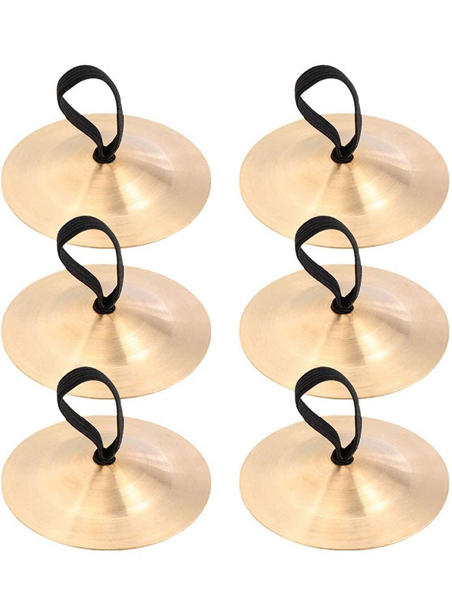 GNAFOTU 6 Pieces Finger Cymbals Belly Dancing Finger Dance Finger Zills Gold Silver Dance Finger Musical Instrument for Dancer Ball Party - Image 1