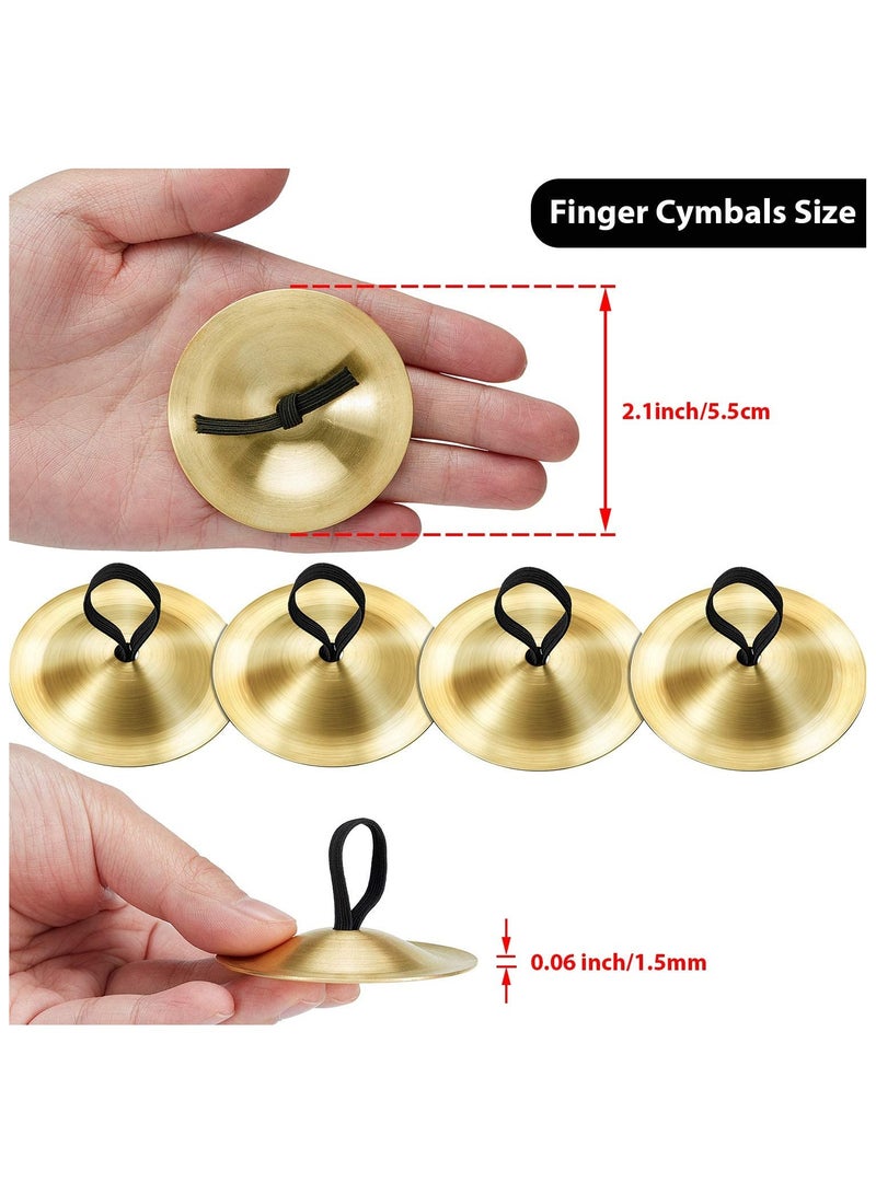 GNAFOTU 6 Pieces Finger Cymbals Belly Dancing Finger Dance Finger Zills Gold Silver Dance Finger Musical Instrument for Dancer Ball Party - Image 4