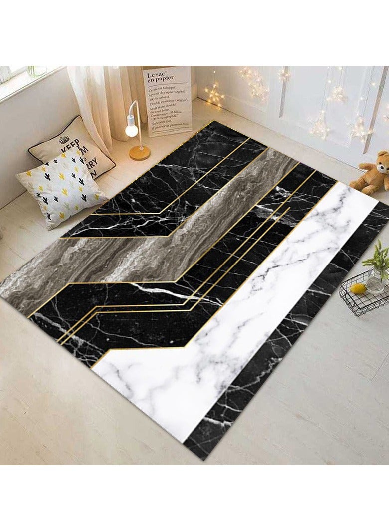 Loquat Squality Polyester Fiber Rectangular Geometric Abstract Carpet