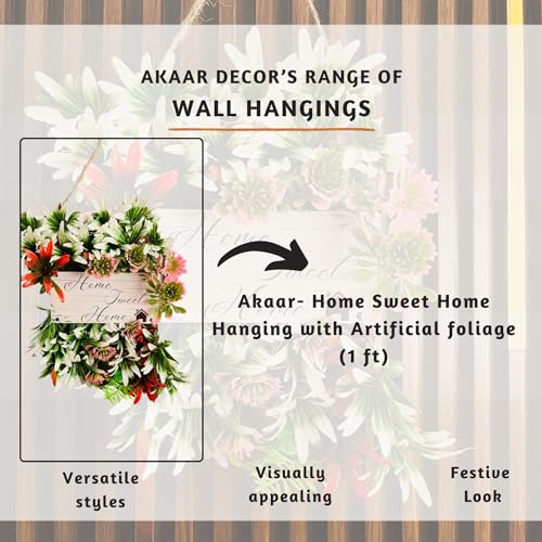 Akaar Decor's Diverse Wall Hangings | Decorative Wall Art Mdf Wooden Wall Hanger For Living Room | Bedroom | Office | Gift | Wall Hanging For (Home Sweet Home_Foliage, 60 Cm) - Image 2