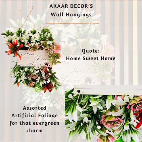 Akaar Decor's Diverse Wall Hangings | Decorative Wall Art Mdf Wooden Wall Hanger For Living Room | Bedroom | Office | Gift | Wall Hanging For (Home Sweet Home_Foliage, 60 Cm) - Image 3