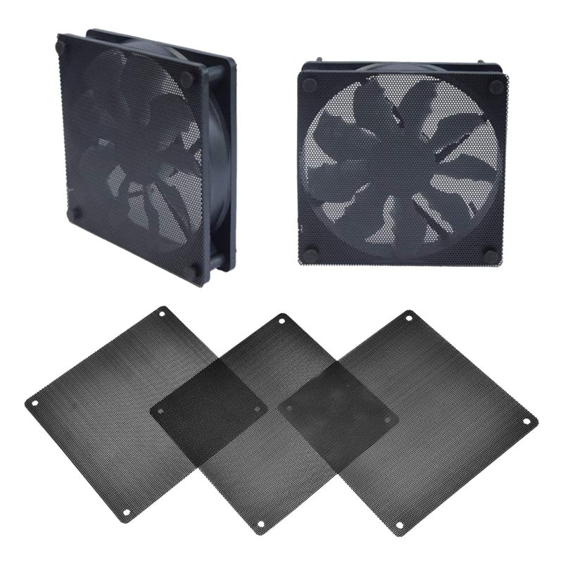 Computer Case Fan Filter Dust Mesh 9x9cm Black PVC Cover 5Packs - Image 3