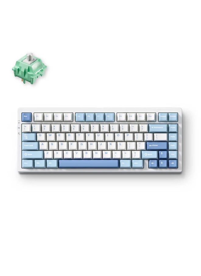 MCHOSE - G75 Pro Blue 75% Layout Tri-mode Gasket Mount Hot-Swappable Mechanical Keyboard with 2.4 GHz Wireless, Bluetooth, Type-C, Cabbage Tofu Switch, Cherry Profile PBT Double-Shot Keycaps, 1.2mm Per-Key Flex-Cut PCB, RGB Backlighting, Plate & Internal Foams (IXPE, PET, Poron, Silicone), PC Flex-Cut Plate, HUB Support, Compatible with Windows/macOS/Linux | MC-G75-4 - Image 1