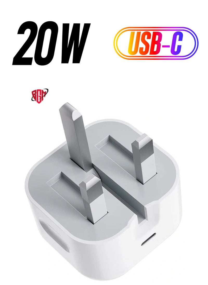BGM - USB C Plug, 20W USB C Fast Charger Plug, PD 3.0 Type C Charger Plug Compatible With iPhone 14/14 Pro/14 Pro Max/14 Plus/13/13 Pro/13 Pro Max/12/11/XR/XS/X/8/7/iPad Air AirPods, Galaxy S22/S21, Pixel - Image 1