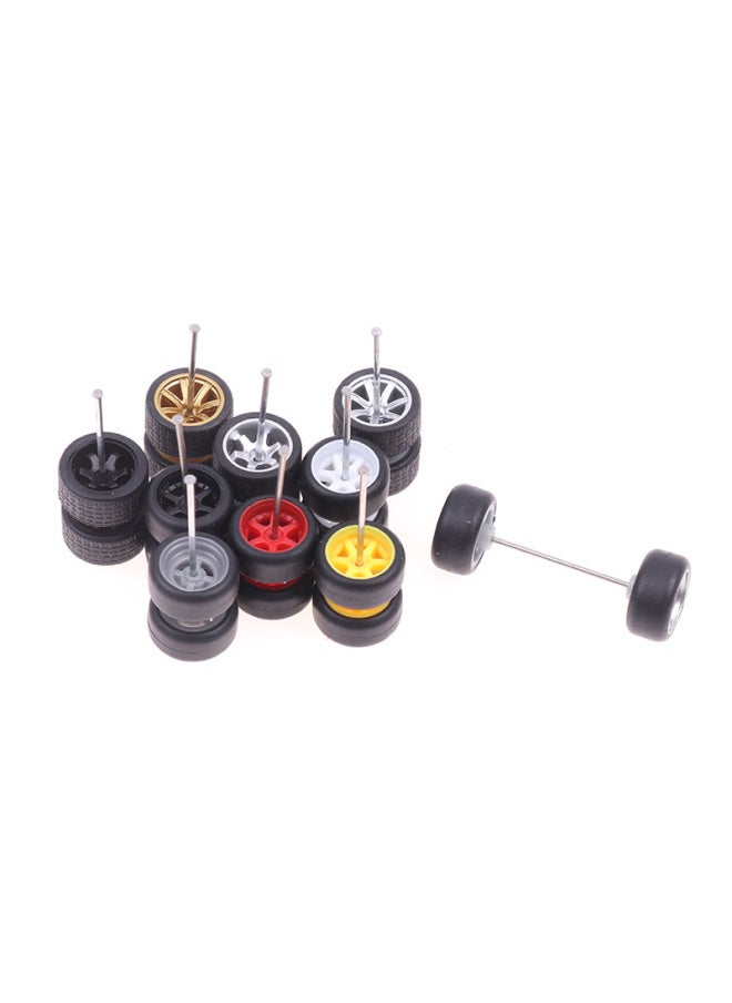 Hot Sale 1:64 Basic Alloy Car Model Modified Wheel Hub Remote Control Car Modified Rubber Tire-Color:Electroplated Silver Tree Branch