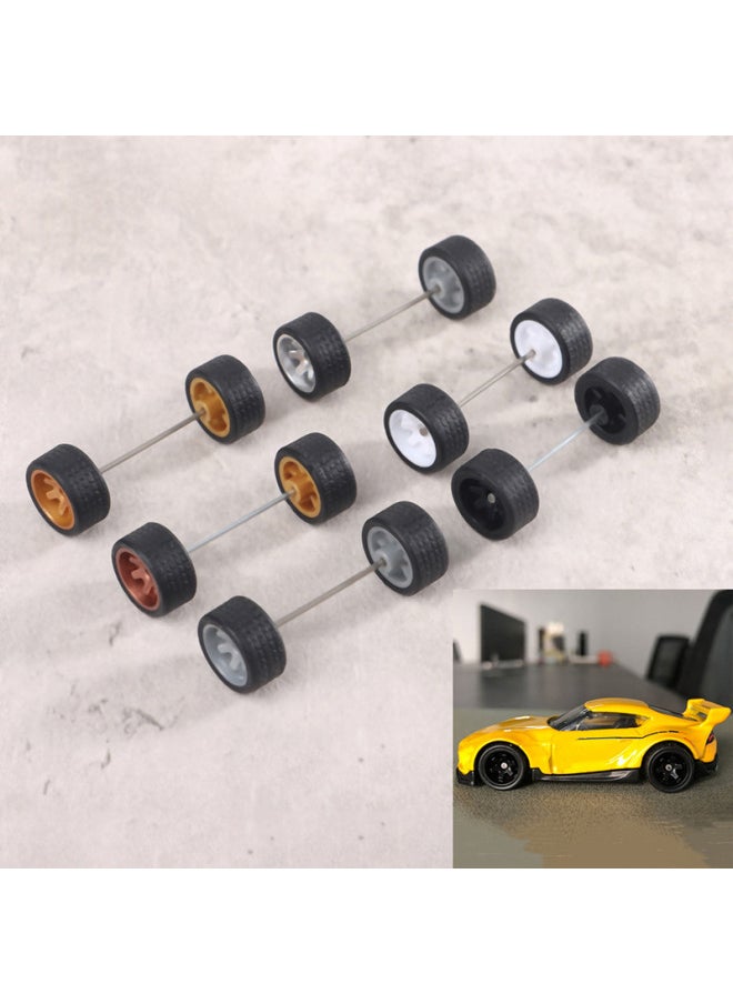 Hot Sale 1:64 Basic Alloy Car Model Modified Wheel Hub Remote Control Car Modified Rubber Tire-Color:Electroplated Silver Tree Branch