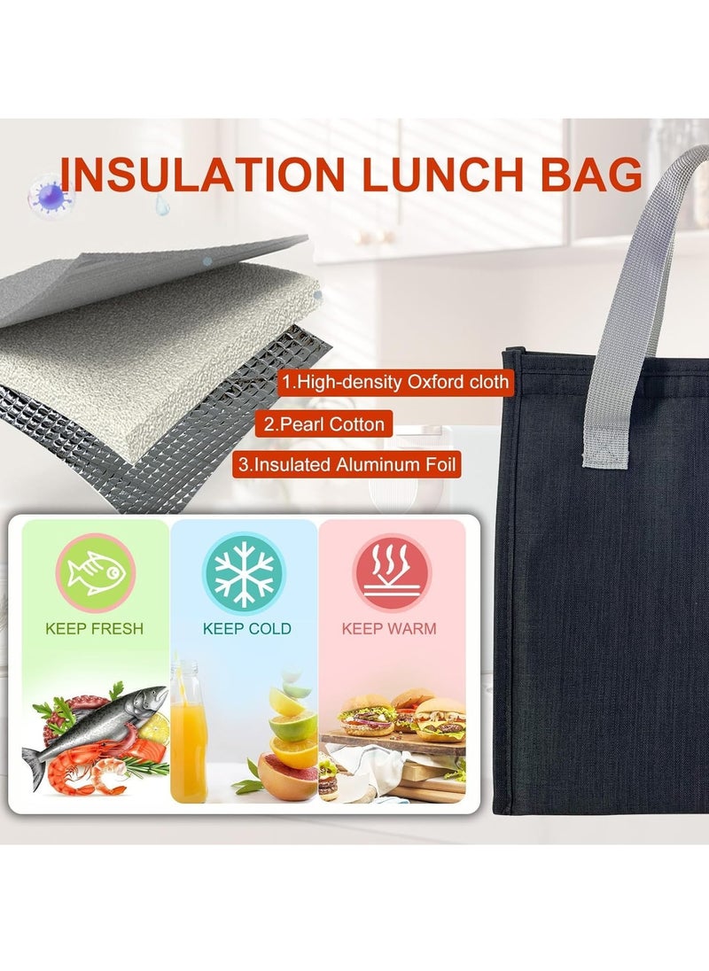 Generic Lunch Bag, Insulated Lunch Bag for Women Men Kids, Reusable Insulated Lunch Bag, Leakproof Simple Bento Lunch Tote, Lunch Bag Insulated, for Office, Work, School, Picnic or Travel (Black)  - Image 4