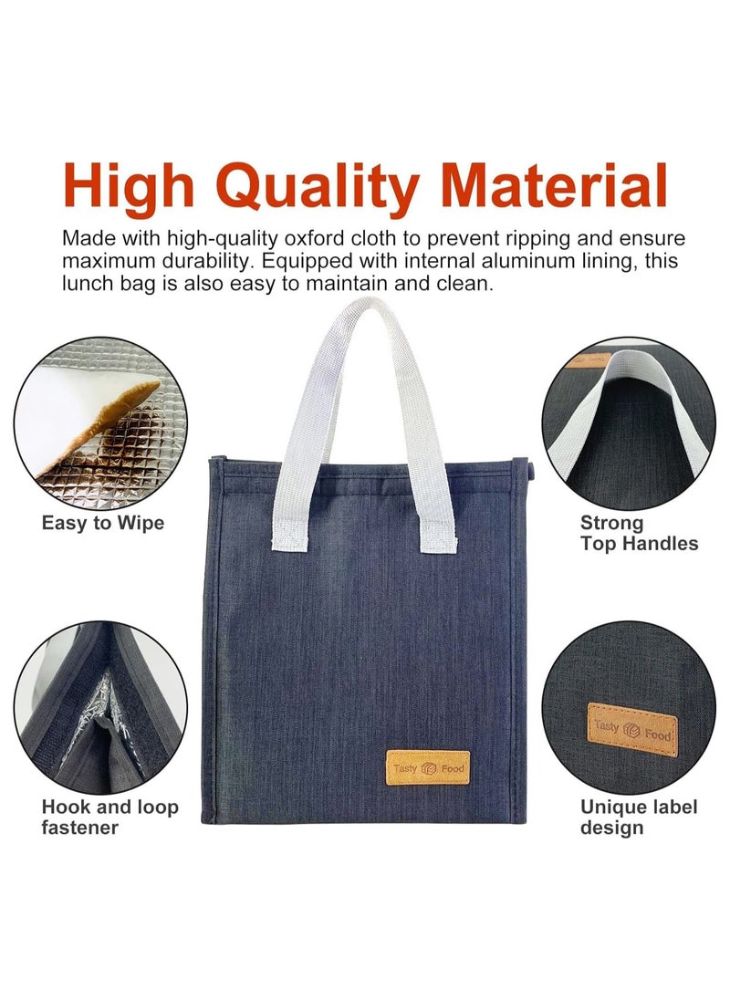 Generic Lunch Bag, Insulated Lunch Bag for Women Men Kids, Reusable Insulated Lunch Bag, Leakproof Simple Bento Lunch Tote, Lunch Bag Insulated, for Office, Work, School, Picnic or Travel (Black)  - Image 2
