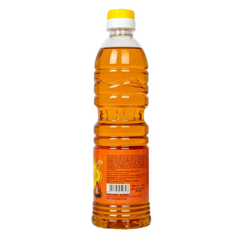 Tulasi Deepak Lamp Oil Puja Oil for Diya Lighting, Prayer & Religious Use, 450ml - Image 2