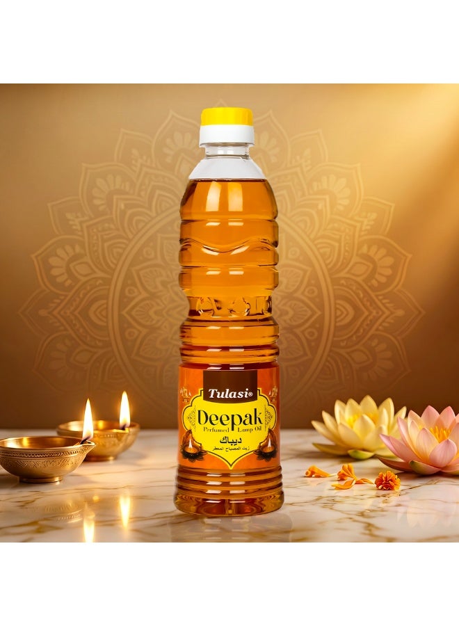 Tulasi Deepak Lamp Oil Puja Oil for Diya Lighting, Prayer & Religious Use, 450ml - Image 3