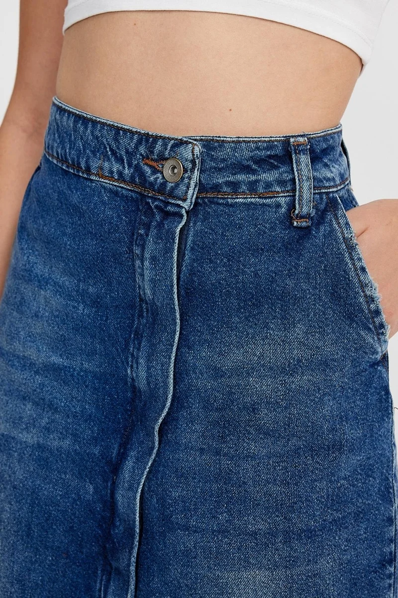Alexander Gardi Special Collection Denim Skirt with Slit and Ripped Detail (2015)