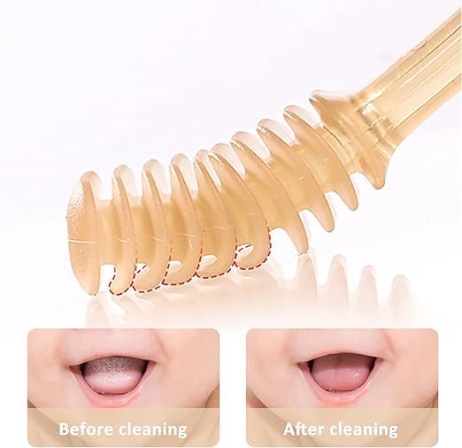 Lupro 2 in 1 Silicone Baby Oral Brush with Soft Tongue Cleaner for Toddler Teeth Cleaning Care Under 0 - 24 Months Babies (Pack of 1) - Image 5