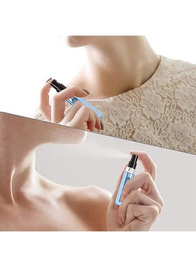 HOMESTAR 3 PCS Portable Mini Refillable Perfume Atomizer Bottle, Travel Spray Perfume Bottles, Scent Pump Case Refillable Perfume Spray (5ml+Bright Blue+Bright Black+Bright Silver) - Image 3
