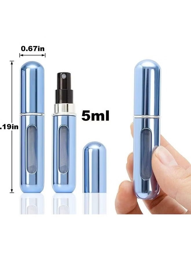 HOMESTAR 3 PCS Portable Mini Refillable Perfume Atomizer Bottle, Travel Spray Perfume Bottles, Scent Pump Case Refillable Perfume Spray (5ml+Bright Blue+Bright Black+Bright Silver) - Image 5