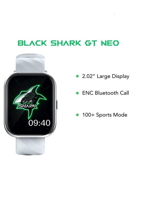 GT Neo Smartwatch With 2.02 inch Display,7days Battery, 100+ Sports Mode, Clear Call, 24H Health Monitoring & IP68 Water Resistant - Silver