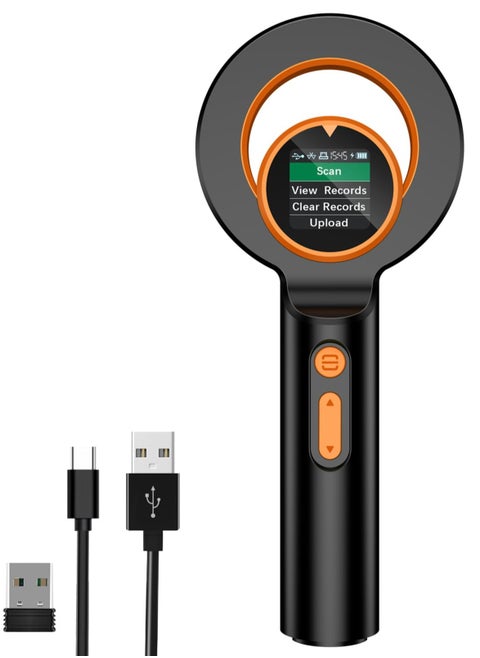 Pet Microchip Scanner, RFID EMID Micro Chip Reader Scanner, 134.2kHz 125kHz 15 Digits Pet Chip ID Scanner, with 1.44IN TFT Display & Delete History Data Function, for Dog/Pet/Cat/Pig/Animal