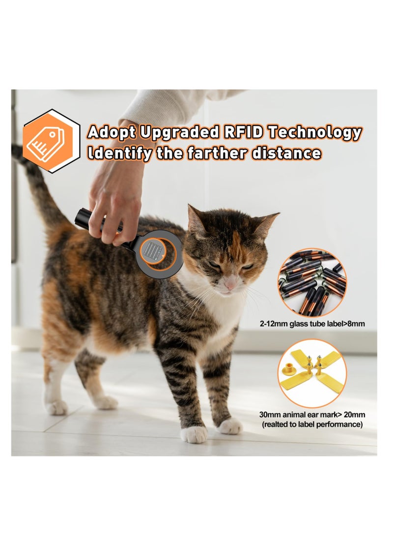 Excefore - Pet Microchip Scanner, RFID EMID Micro Chip Reader Scanner, 134.2kHz 125kHz 15 Digits Pet Chip ID Scanner, with 1.44IN TFT Display & Delete History Data Function, for Dog/Pet/Cat/Pig/Animal - Image 1
