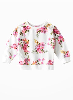 L/S Aop Knit Sweatshirt With Ribs At Hem And Sleeve