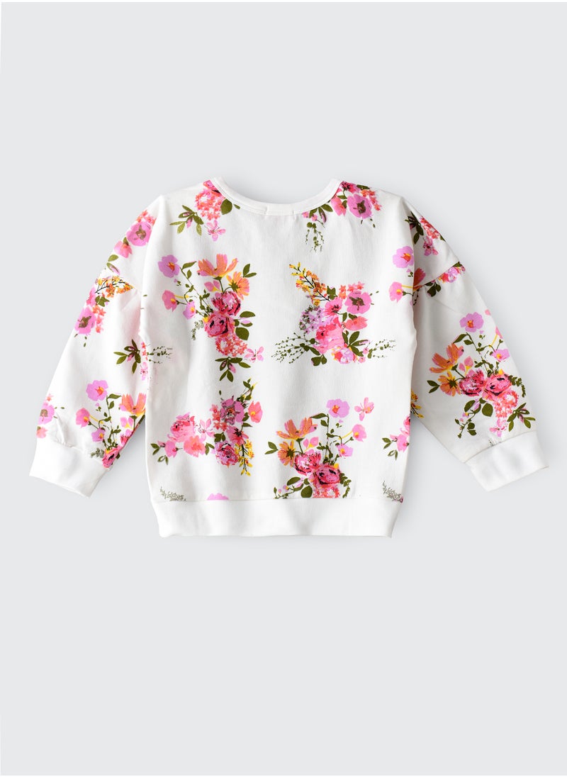 Jelliene L/S Aop Knit Sweatshirt With Ribs At Hem And Sleeve  - Image 2