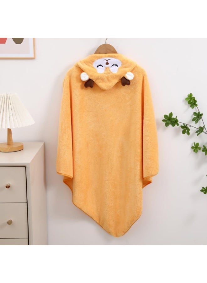 Mee Mee Hooded Baby Bath Towel for New Born | Wash Cloth, Quick Absorbent, Can be Used for Baby Swaddling, Extra Soft Cotton Towels for Kids/Toddlers/Infants/Babies, Pack of 1, (Orange Sheep) - Image 1