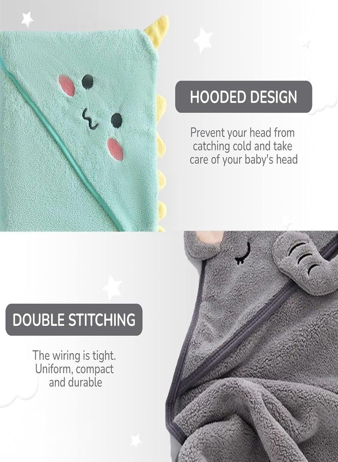 ZIKKU Ultra-Soft Baby Hooded Bath Towel | Cute Animal Design | Super Absorbent | Newborn to Toddler | Quick Dry & Gentle on Skin (Grey Elephant) - Image 5