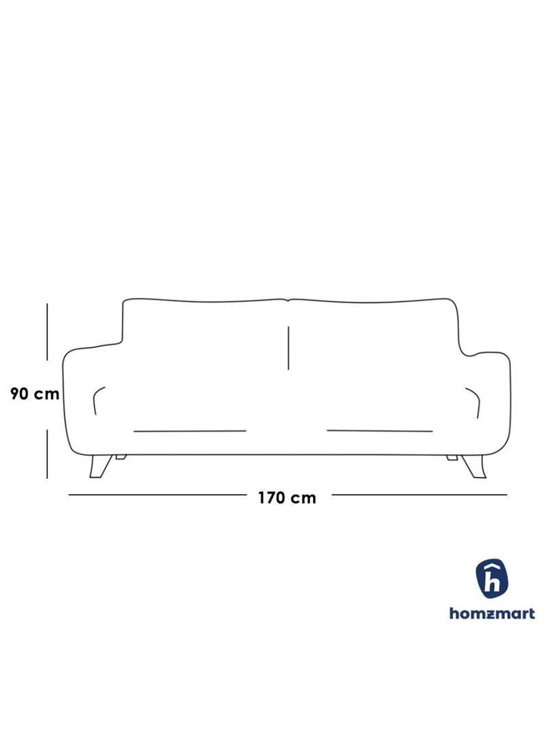Homzmart Swedish Wood and Linen 2-Seater Sofa - Blue  - Image 3