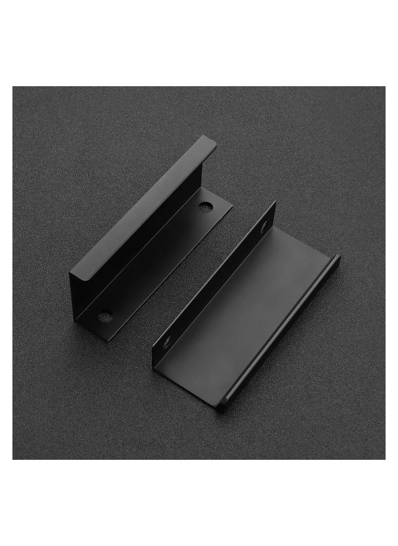 SYOSI 6 Pack Black Cabinet Finger Pulls, Finger Tab Handles 80mm/3.15" Length Edge Pulls Modern Drawer Pulls Minimalist Finger Pulls Matte Black Edge Handles for Kitchen Drawer Finger Edge Pull Tab Handle  - Image 2
