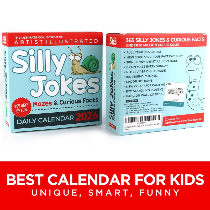 OFFBEAT Silly Jokes Daily Desk Calendar 2026 - Unique Fun Gift For Kids and Adults - 365 Jokes & Curious Facts, Educational, Fun Stocking Stuffers, Desk or Wall Calendar, Boys & Girls Lunchbox notes - Image 5