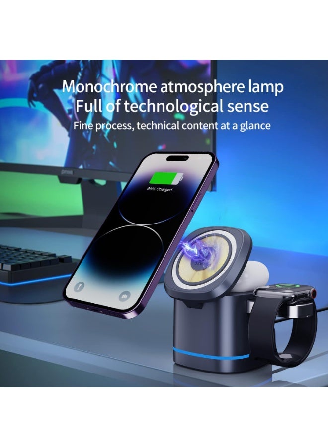 MUNTAQI 3-in-1 Charging Station for iPhone, Apple Watch & AirPods – Fast Wireless Charger Stand, Compact and Space-Saving Design, Foldable Charging Dock for Desk or Nightstand, Universal Compatibility - Image 5