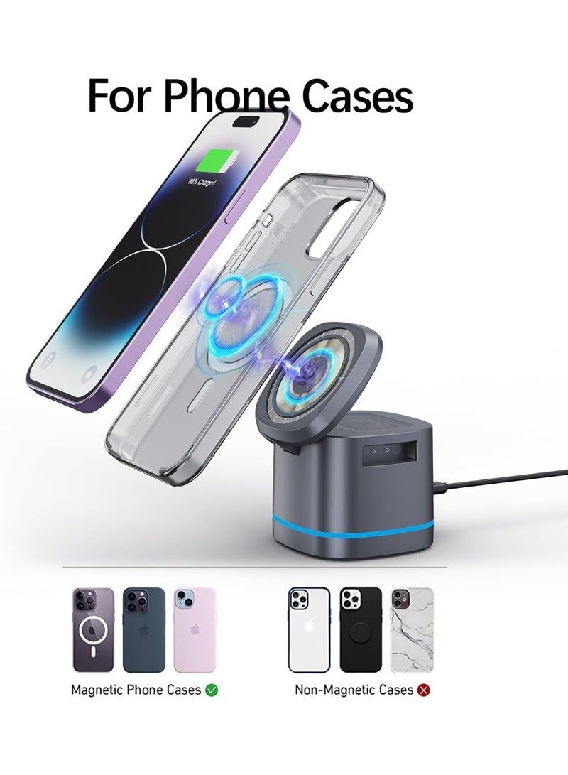 MUNTAQI 3-in-1 Charging Station for iPhone, Apple Watch & AirPods – Fast Wireless Charger Stand, Compact and Space-Saving Design, Foldable Charging Dock for Desk or Nightstand, Universal Compatibility - Image 4