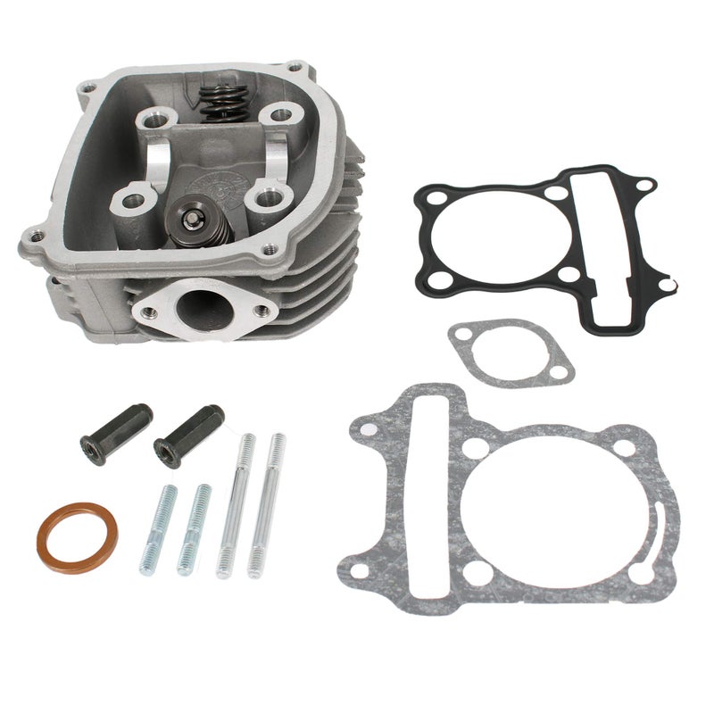 Glixal ATGT021 GY6 125cc 150cc to 155cc 585mm Performance Cylinder Head Assy with Valves Set for 152QMI 157QMJ Chinese Scooter Moped ATV Go Kart Engine None EGR Type