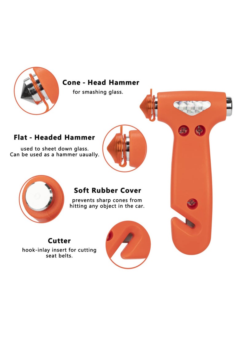 SYOSI Safety Hammer Car Window Breaker, Hidden Seatbelt Cutter, 3-in-1 Emergency Escape Tool, Multifunctional Life Saving Escape Tool for Car, RV, Bus - Image 2