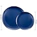PULOTE 100PCS Blue Plastic Plates Heavy Duty Navy Blue Disposable Include 50PCS 1025inch Dinner 50PCS 75 inch DessertSalad Plates Ideal for Party Labor Day - Image 4