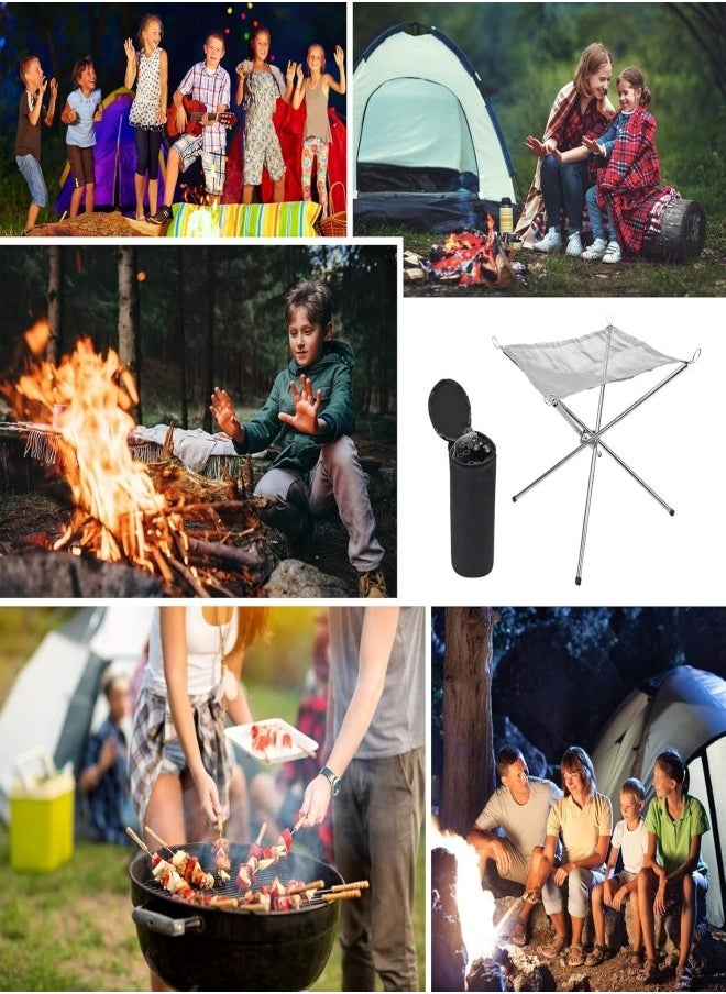 nubite - Portable Outdoor Fire Pit 16.5 Inch Upgrade Foldable Stainless Steel Mesh Fire Pit Wood Burning, Collapsible Fireplace Space Saving Perfect for Camping, Backyard, Patio, Garden,Outdoor Gift(Carrying Bag Included) - Image 1