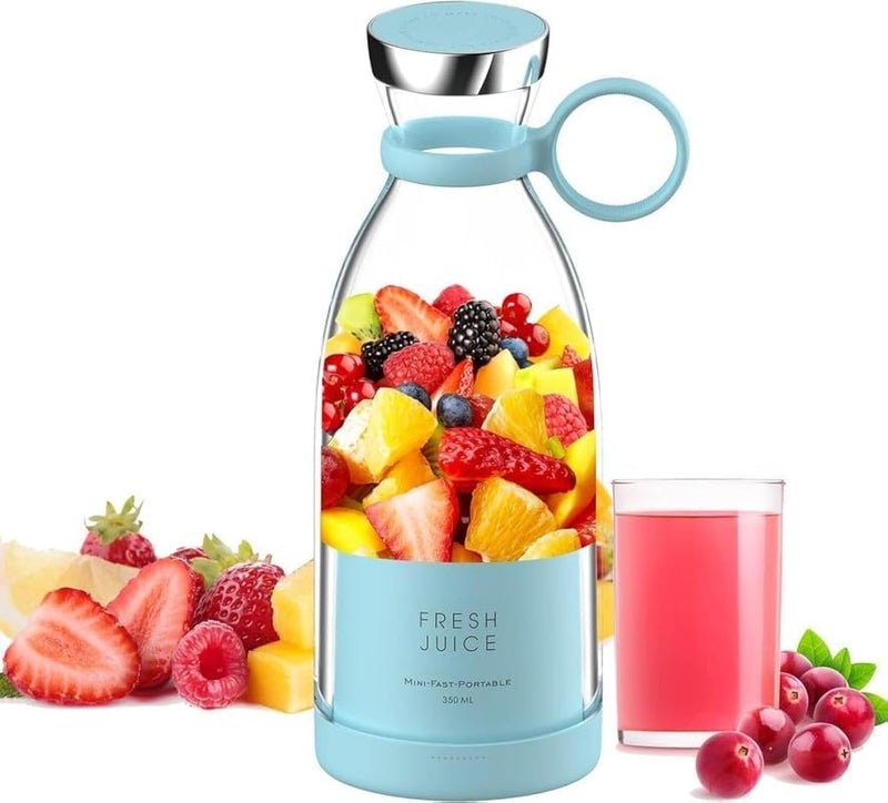 Portable Juicer Blender, USB Rechargeable Mini Bottle, Personal Size for Juices and Shakes, Fruit Juicer, 1 Piece Turquoise - By RanaStore - Image 1