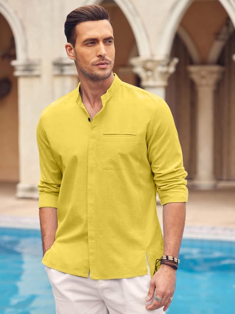 Bellstone Men's Solid Cotton Shirt | Casual | Plain | Full Sleeve | Summer-Regular Fit| Men Stylish Shirt | Everyday Formal Wear |Soft Breathable Fabric | Everyday Smart Casual Wear - Image 4