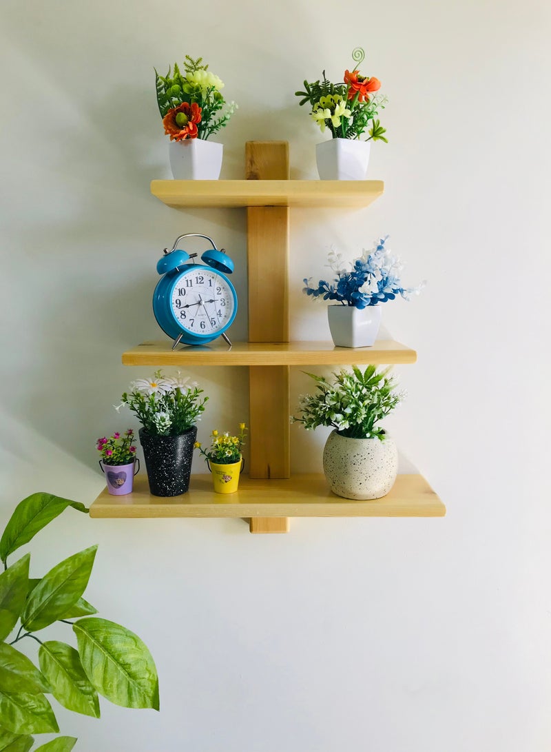 Decorative shelves made of high-quality natural musky wood, insulated with more than one layer of service and transparent paint to preserve the quality, beauty and color of the natural wood , 50/40/30 cm  - Image 2