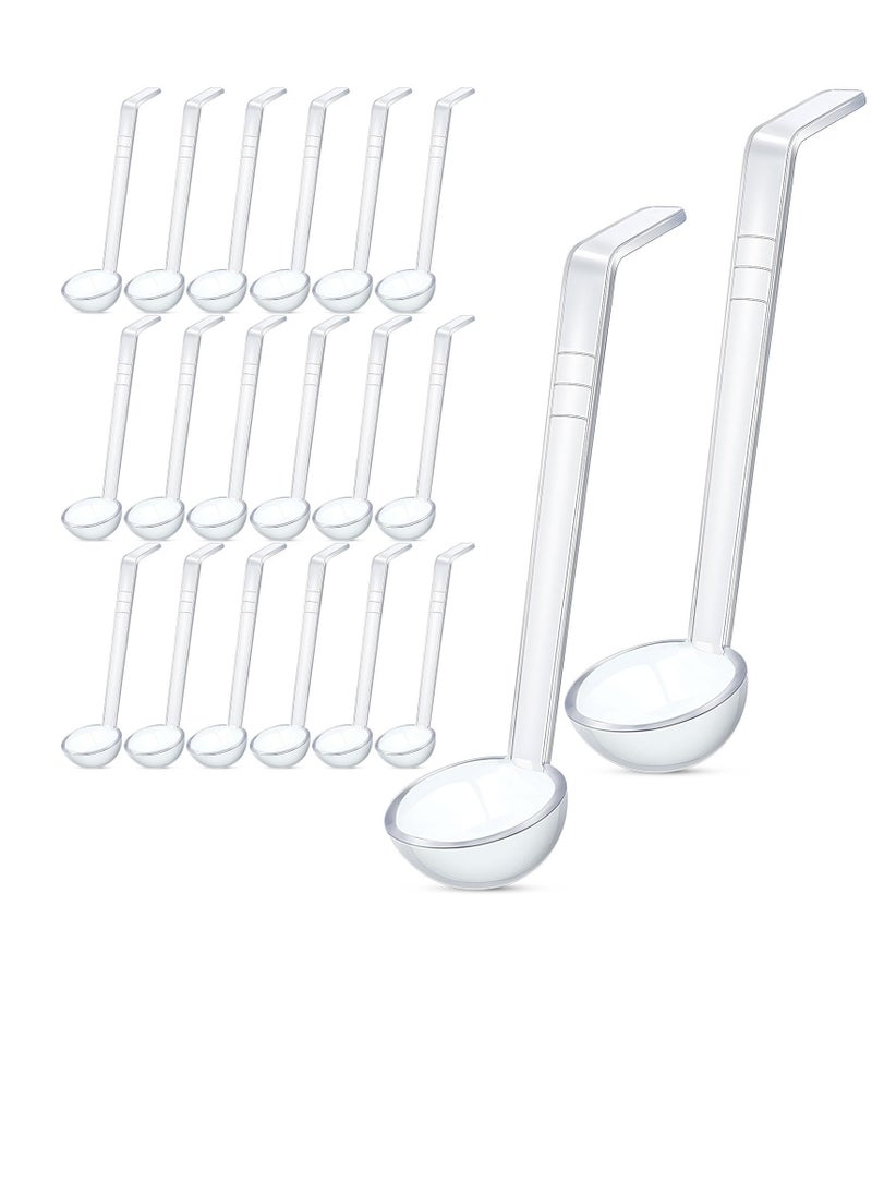 Excefore 20 Pcs 1 oz Plastic Small Ladles with 7 Inches Long Acrylic Handle, Mini Ladle for Serving Salsa Sauce, Dressing Punch Bowl, Sauces and Toppings, Transparent  - Image 1