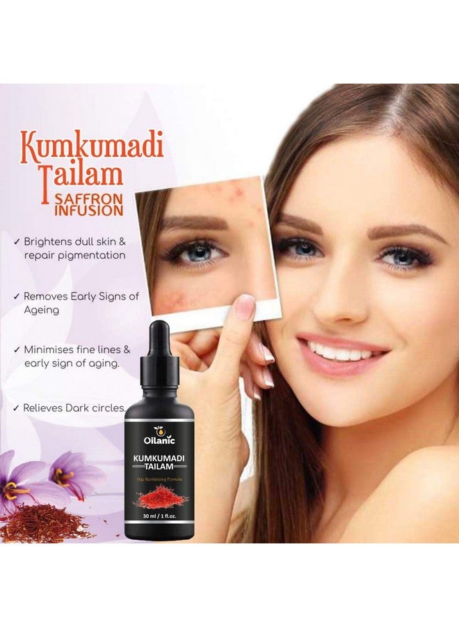 Oilanic Pure Ayurvedic Kumkumadi Tailam for Face (Pack of 1, 30 ml)|Kumkumadi Oil for Glowing Skin kumkumadi Tailam Face Oil Natural Face Oil for Dark Spots Face Serum for Glowing Skin, Anti-Aging| - Image 5