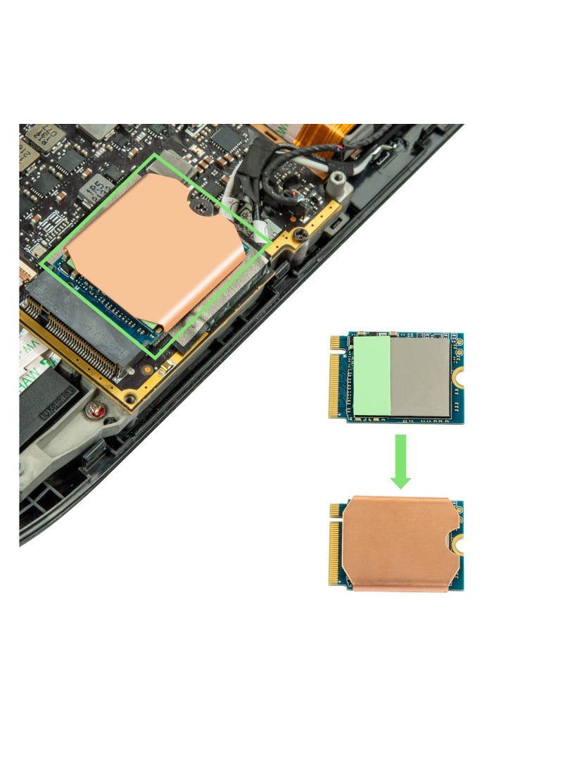 SYOSI M.2 Heatsink Copper, SSD Heatsink Thermal Pad: M.2 2230 NVME SSD Copper Heat Sink Cooling Thermal Pastes Back Cover Opening Tools Back Screws Replacements screwdriver Repair Kit for Steam Deck  - Image 2