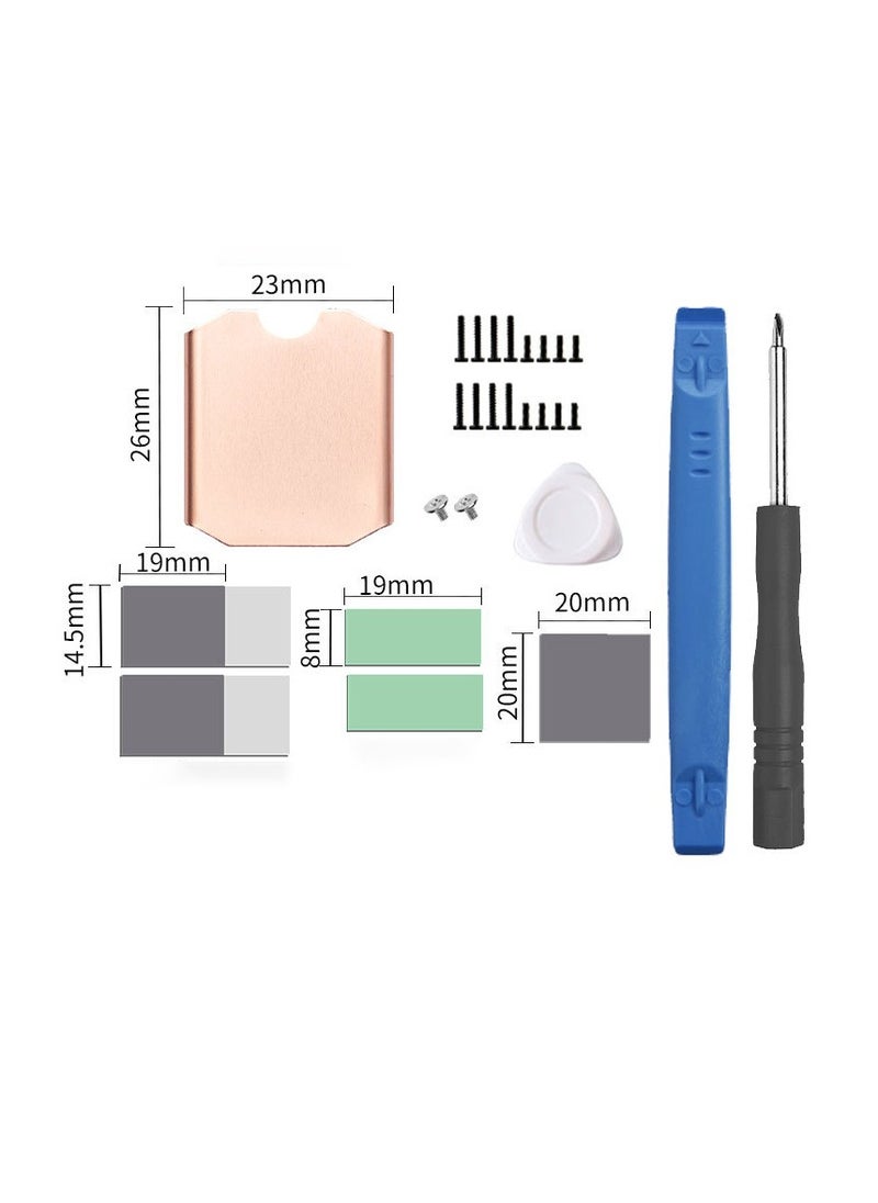 SYOSI M.2 Heatsink Copper, SSD Heatsink Thermal Pad: M.2 2230 NVME SSD Copper Heat Sink Cooling Thermal Pastes Back Cover Opening Tools Back Screws Replacements screwdriver Repair Kit for Steam Deck  - Image 4