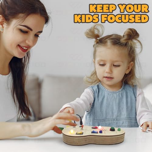 Wembley Busy Board| Interactive & Sensory Busy Board| Rocket-Shaped Joystick with LED Lights & Switches| Educational Toy with English Rhymes| Thoughtful Gift for Kids of 2+ (with Rhymes) - Image 5