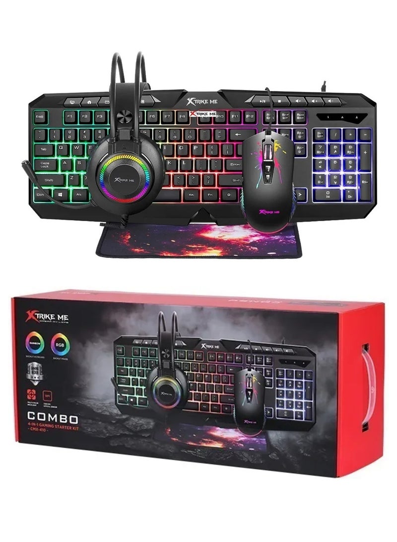 XTRIKE ME مجموعة الألعاب CMX-410 مع لوحة مفاتيح، ماوس، سماعة رأس وسطح ماوس - Image 1