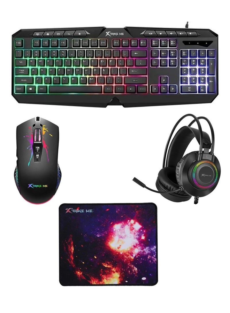 XTRIKE ME مجموعة الألعاب CMX-410 مع لوحة مفاتيح، ماوس، سماعة رأس وسطح ماوس - Image 2
